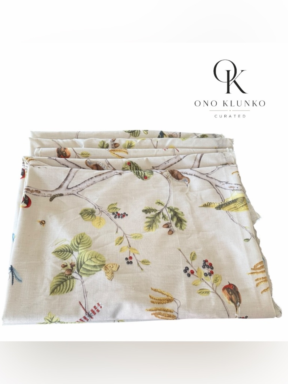 Sanderson “Woodland Chorus” Designer Fabric – Linen Blend – Sold by the Yard